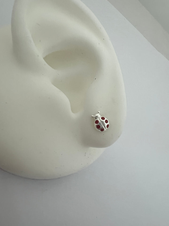 Aretes Plata Bebé Mariquita