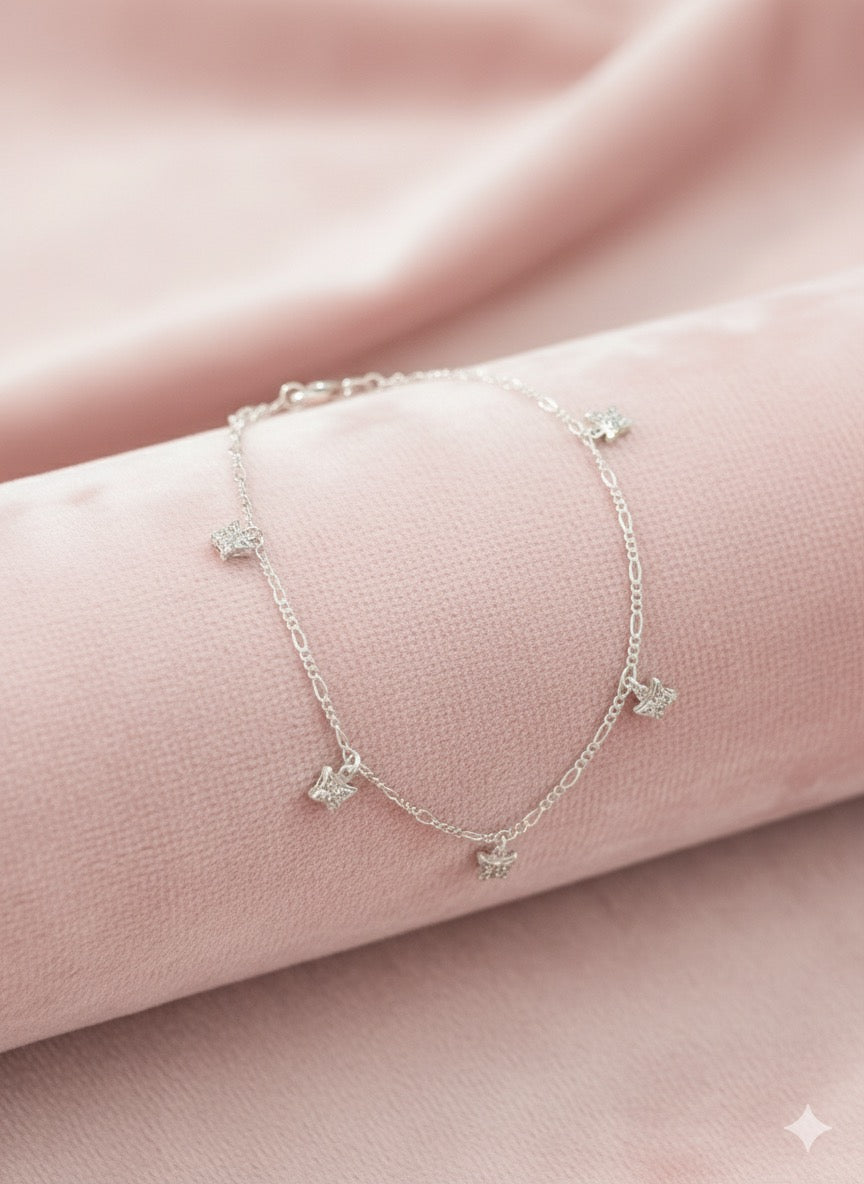 Tobillera Plata Mariposas