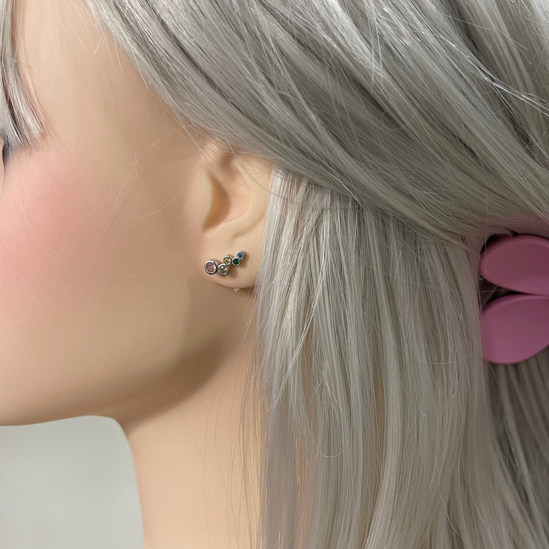 Aretes de Plata Trepadores Colores