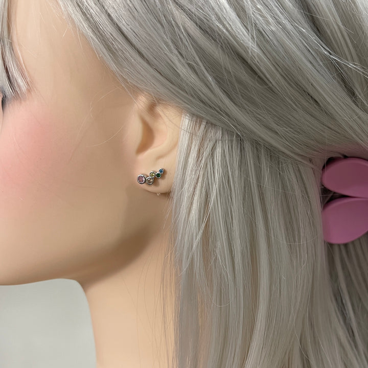 Aretes de Plata Trepadores Colores
