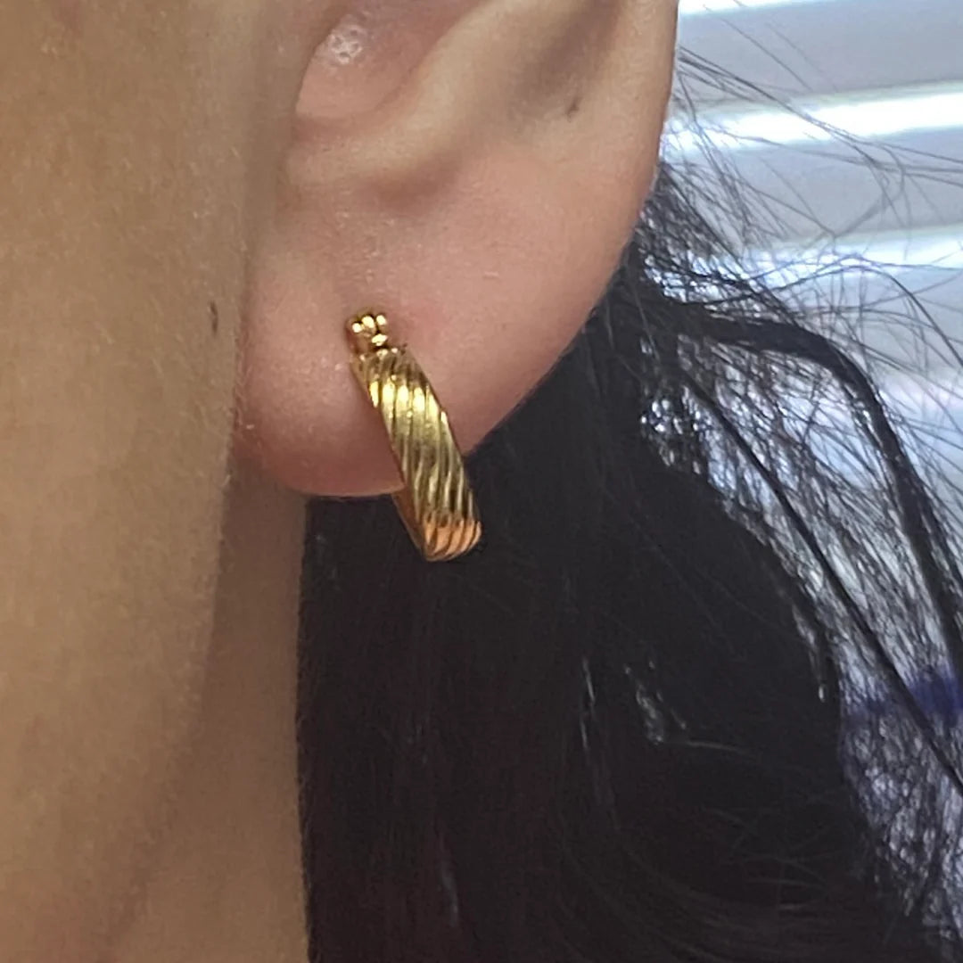 Argollas Acero 9MM Rayas