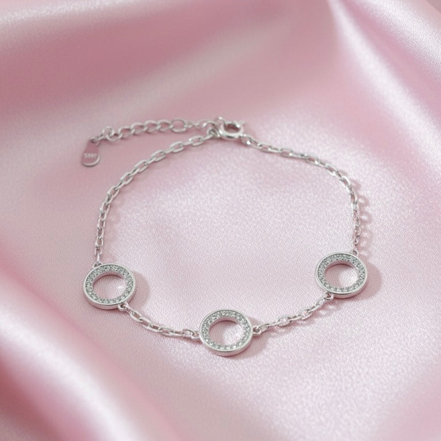 Pulsera Plata Círculos