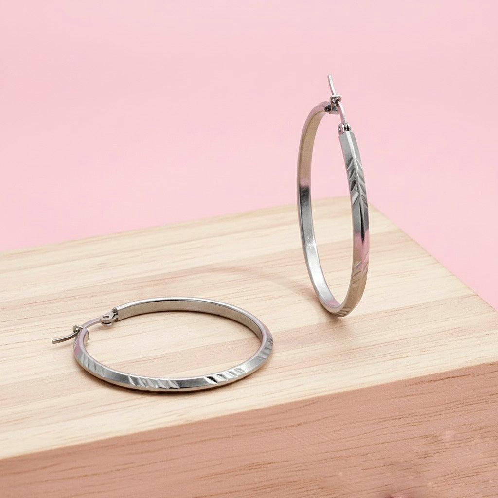 Argollas Cielo 35MM Plateado Acero