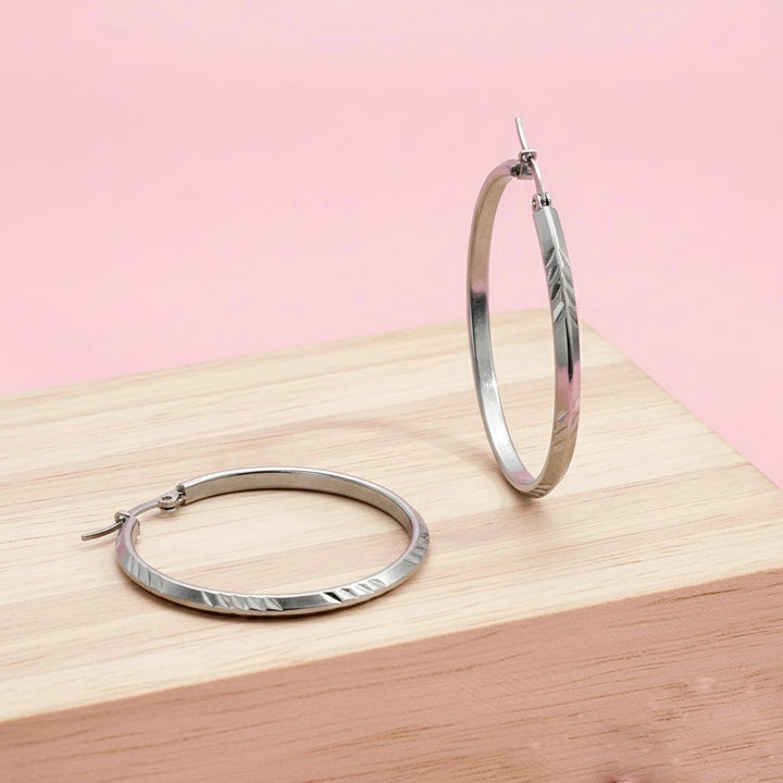 Argollas Cielo 35MM Plateado Acero