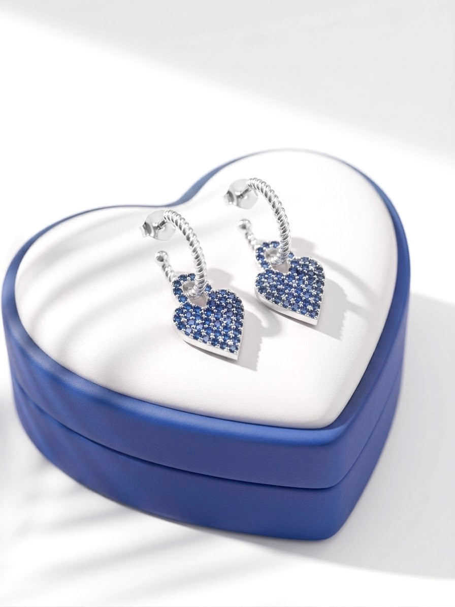 Aretes Plata Corazones