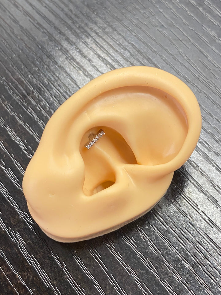 Arete Quirúrgico 💙 Recto Plateado