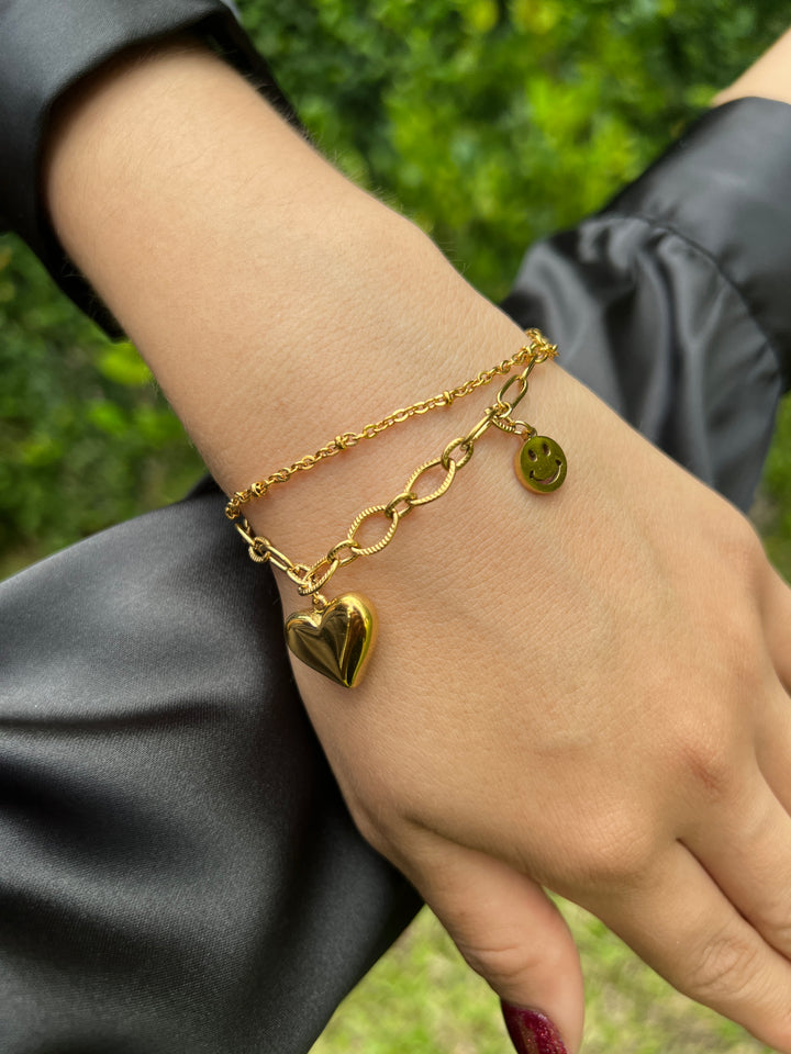 Pulsera Acero Eslabón Corazón 😊