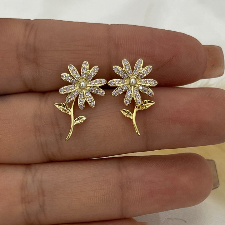 Aretes Acero Dulce Flor Rosa