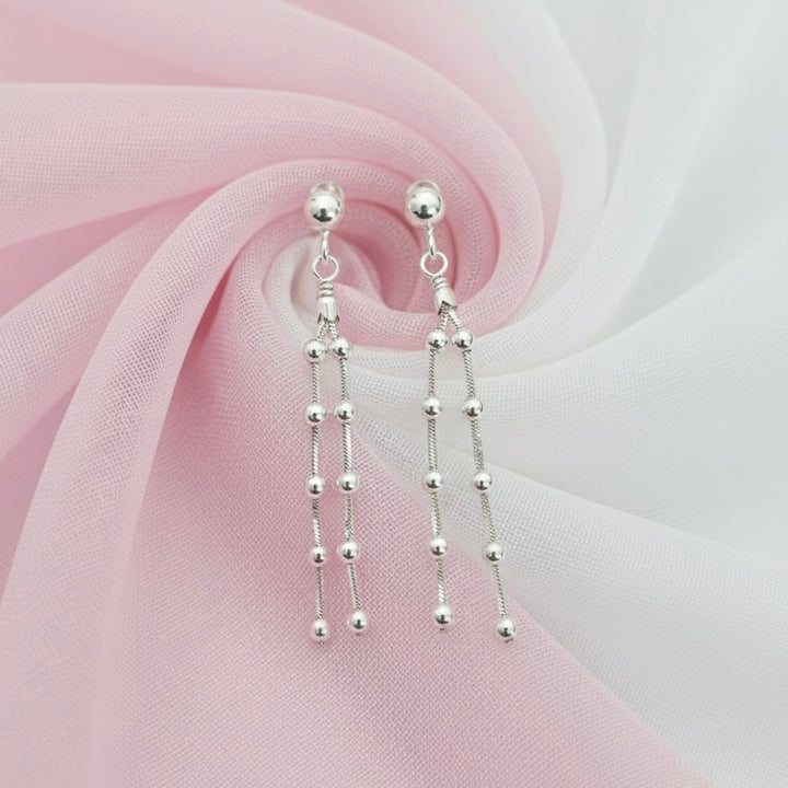 Aretes Plata Lluvia de Esferas