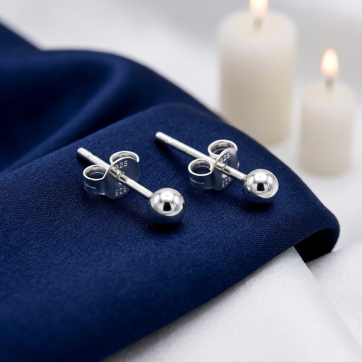 Aretes de Plata Bola 3MM