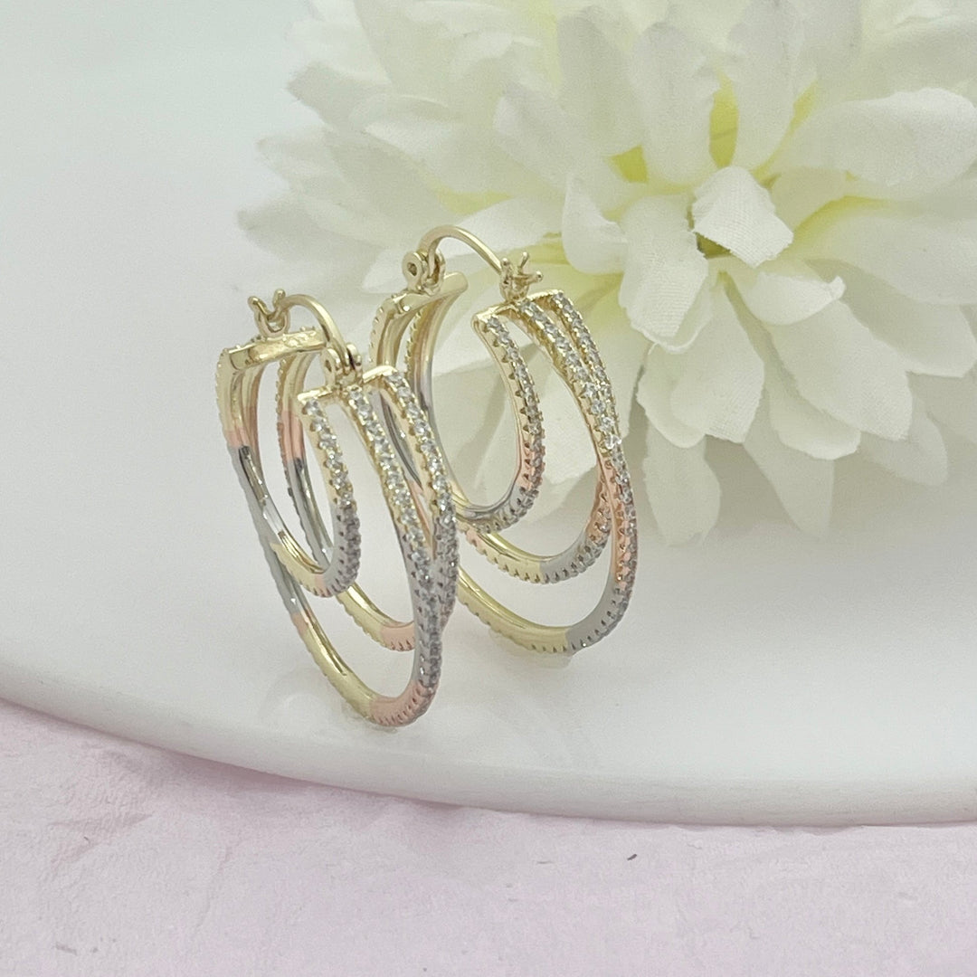 Argollas Acero Triple Acero TriColor