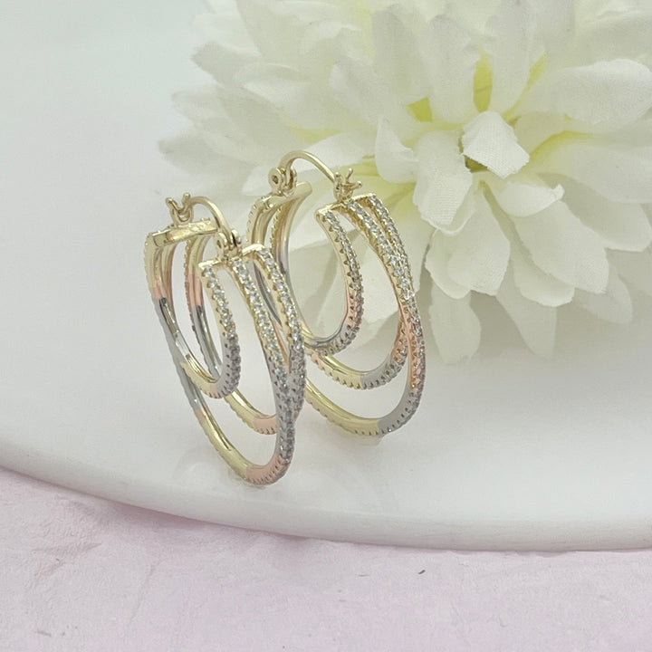 Argollas Acero Triple Acero TriColor