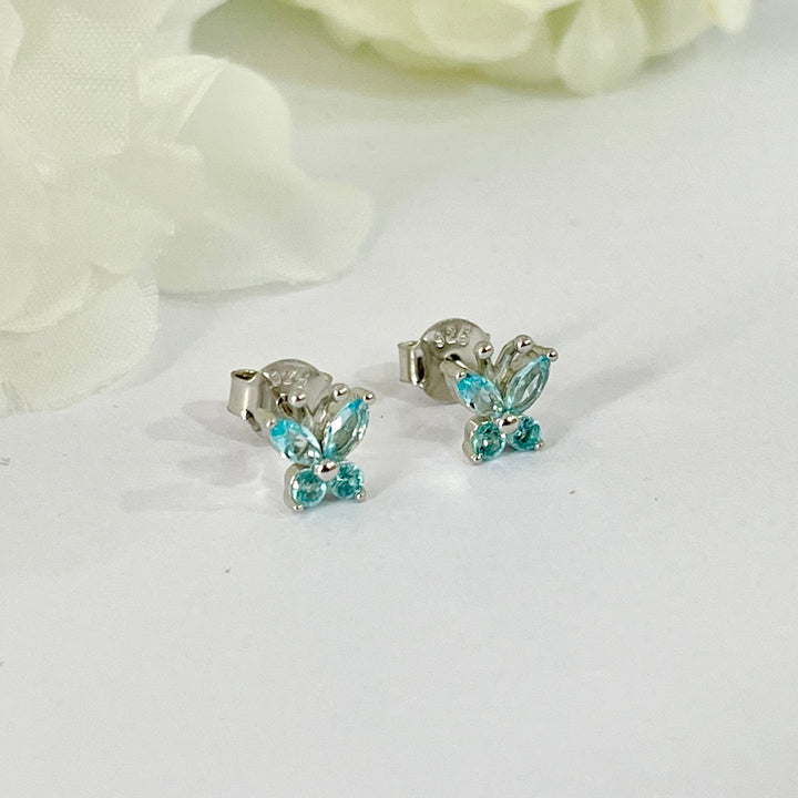 Aretes de Plata Mariposa Celeste