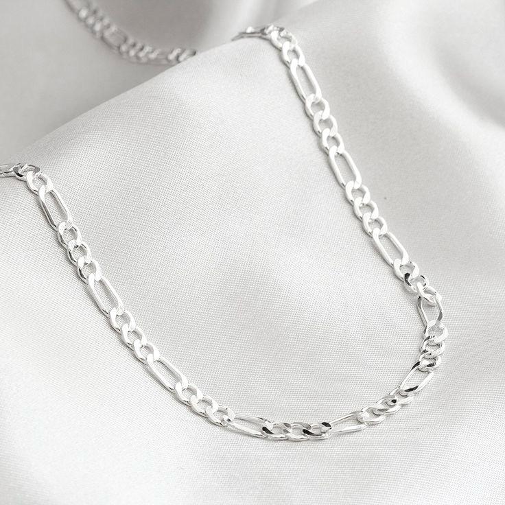 Cadena Acero 3MM Figaro Blanco 55CM