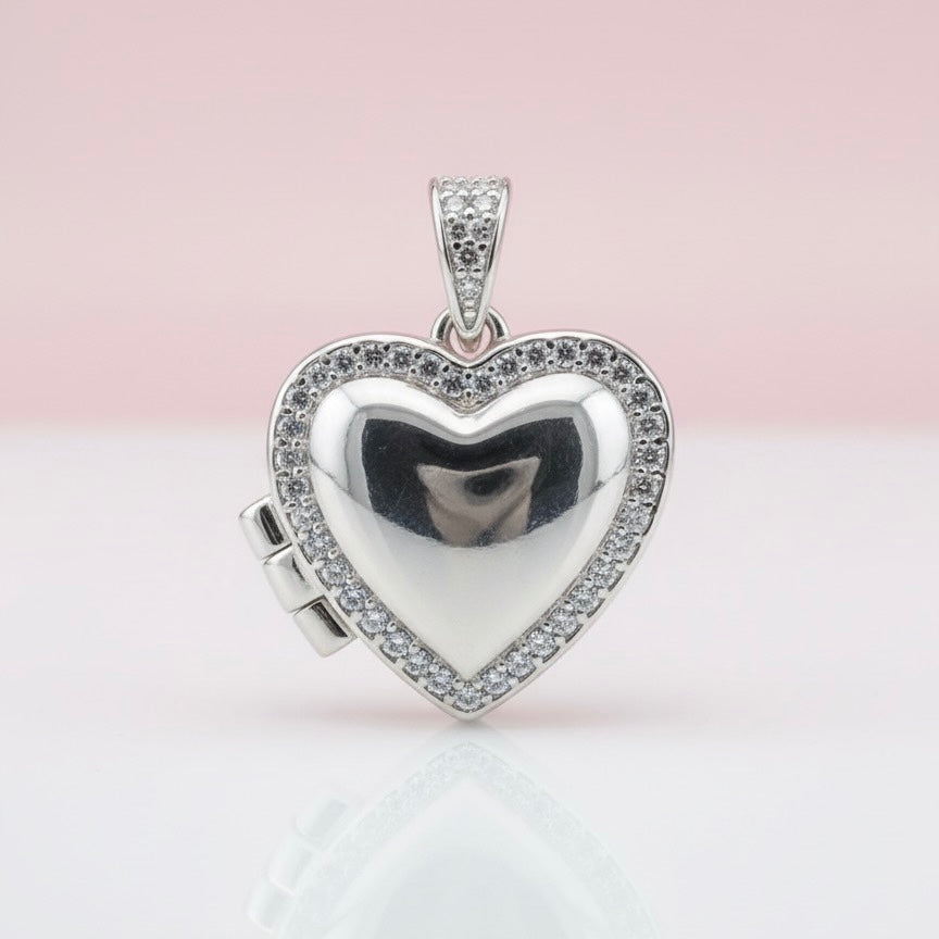 Dije Relicario Corazón Plata