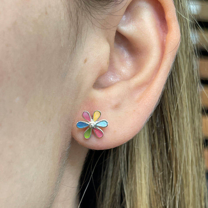Aretes Flor Colores 🌺 9MM