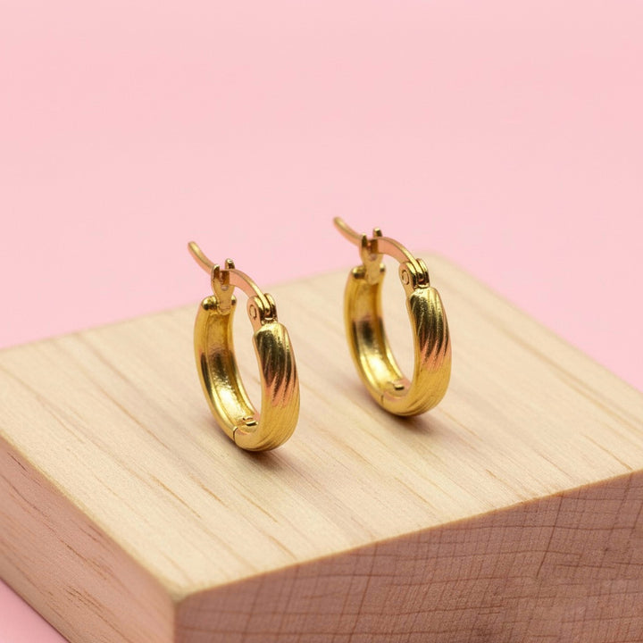 Argollas Acero 9MM Rayas