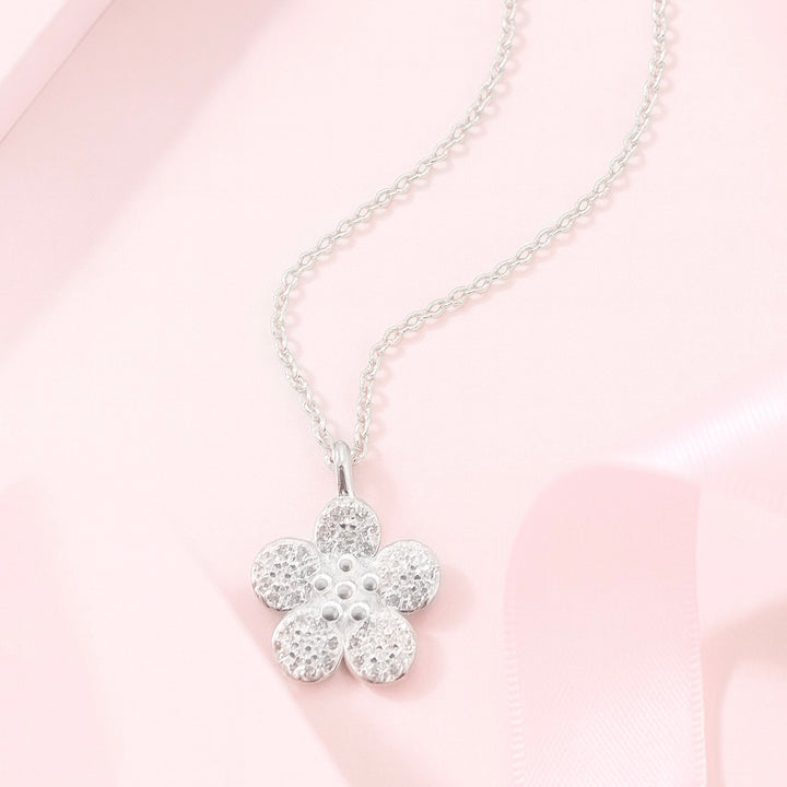 Collar Plata Flor Grande