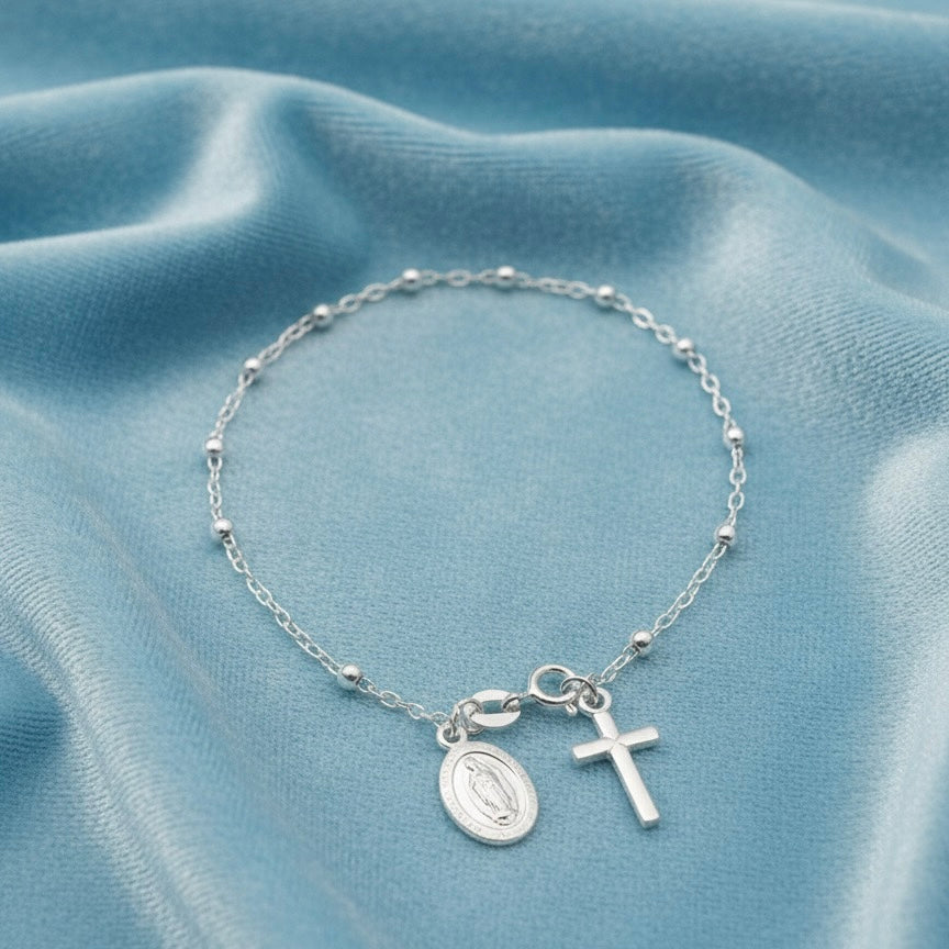 Pulsera Virgen Guadalupe 2.5MM Plata 925