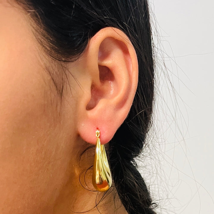 Argollas Acero Óvalo Doradas 30MM