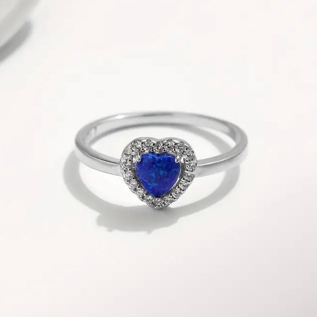Anillo de Plata Corazón 💙