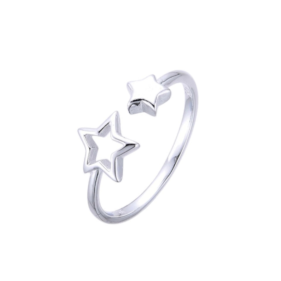 Anillo de Plata Estrellas ajustable