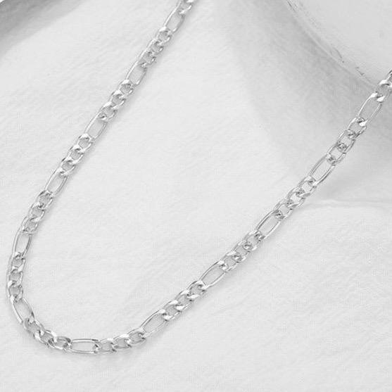 Cadena Acero 3MM Figaro Plateada 50CM