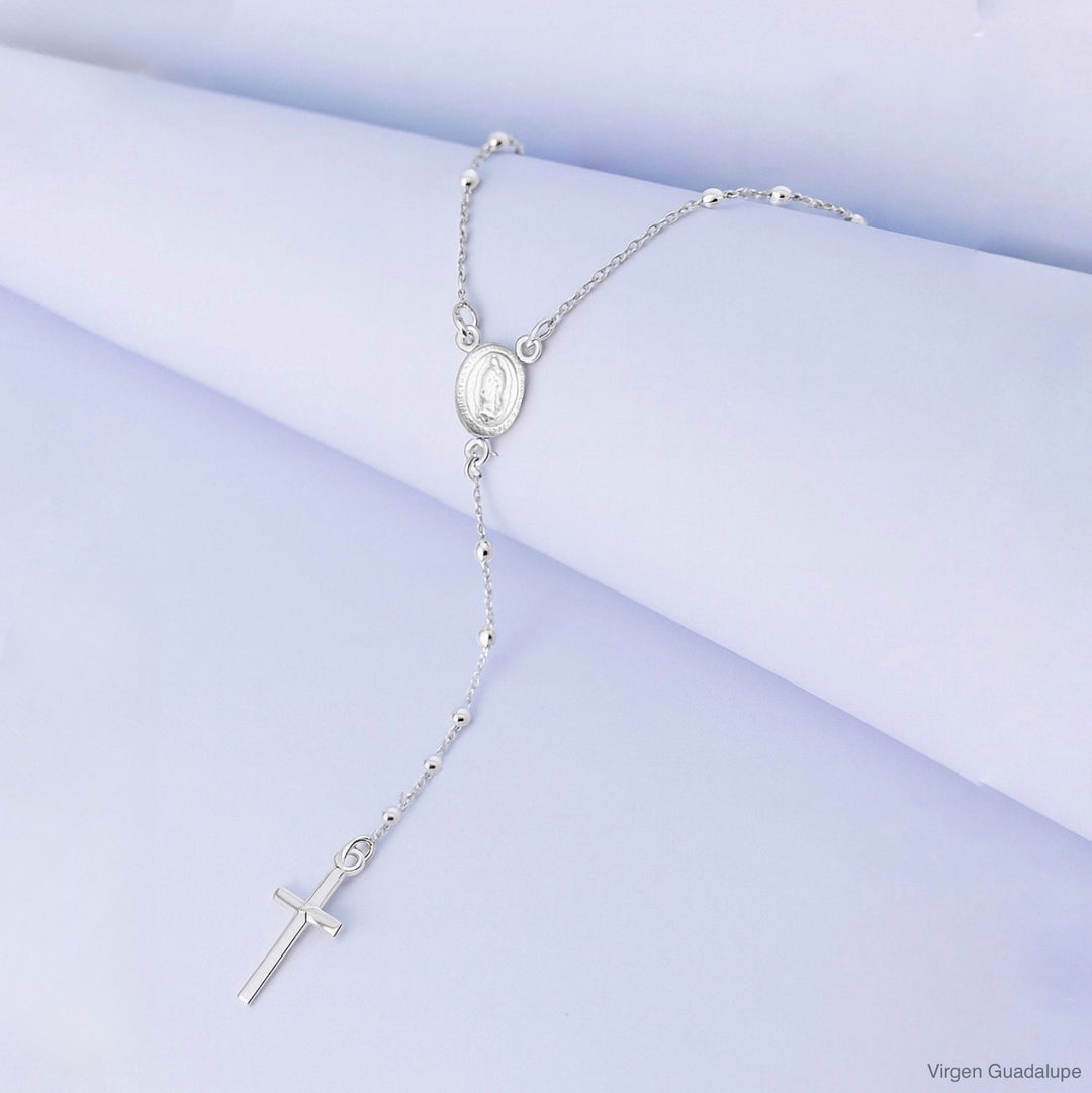 Rosario de Plata Virgen Guadalupe 1.8mm