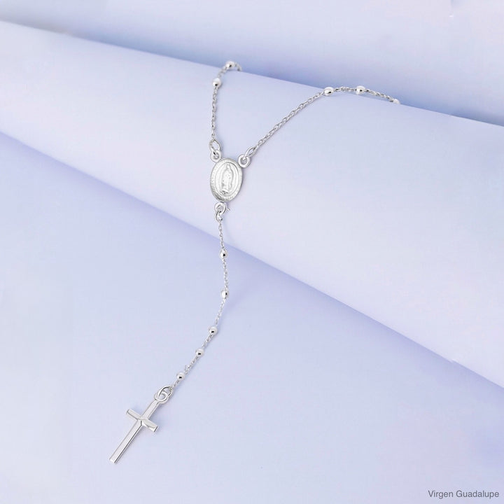 Rosario de Plata Virgen Guadalupe 1.8mm