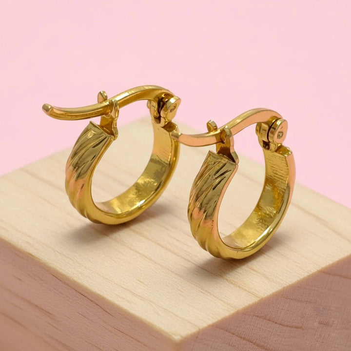 Argollas Océano 10MM Dorada Acero