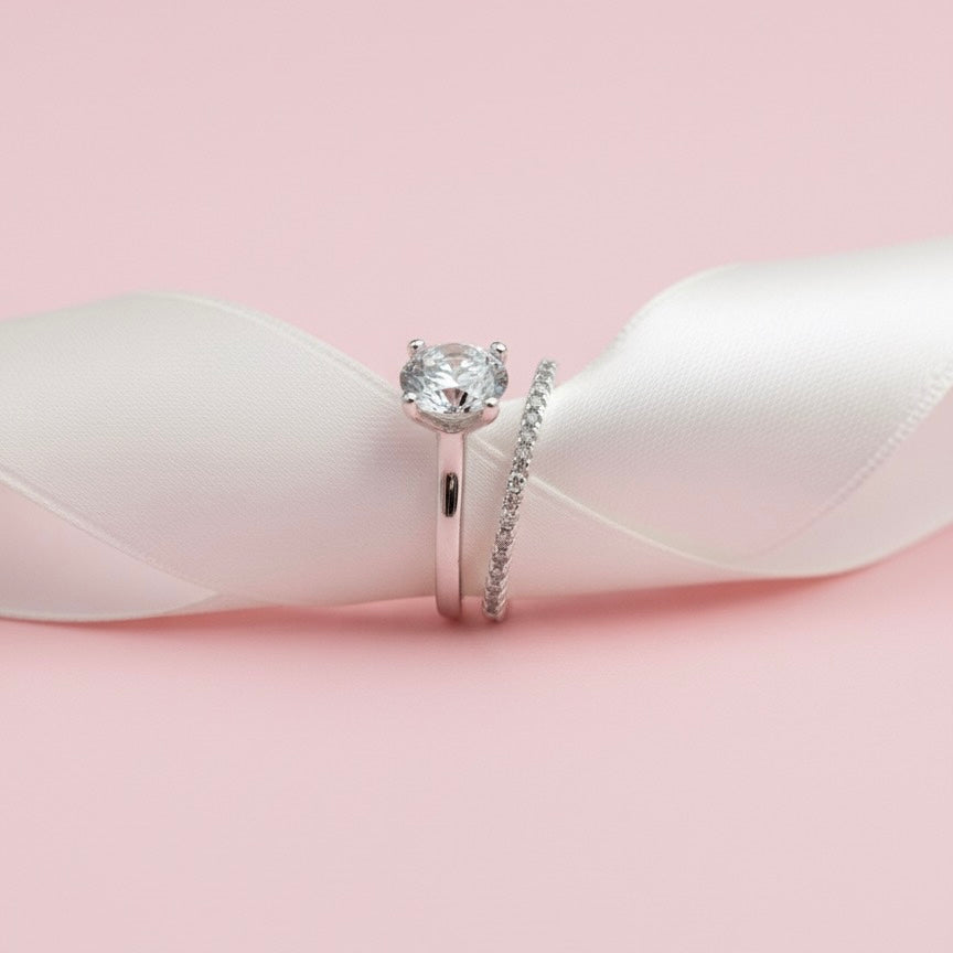 Anillos Dúo Reflejo Plata