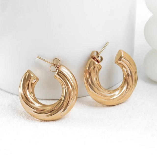 Aretes Acero Arrolladas 35MM
