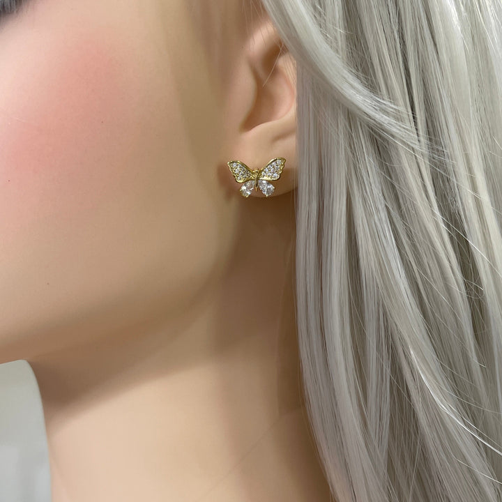 Aretes de Acero Dorada Butterfly🦋