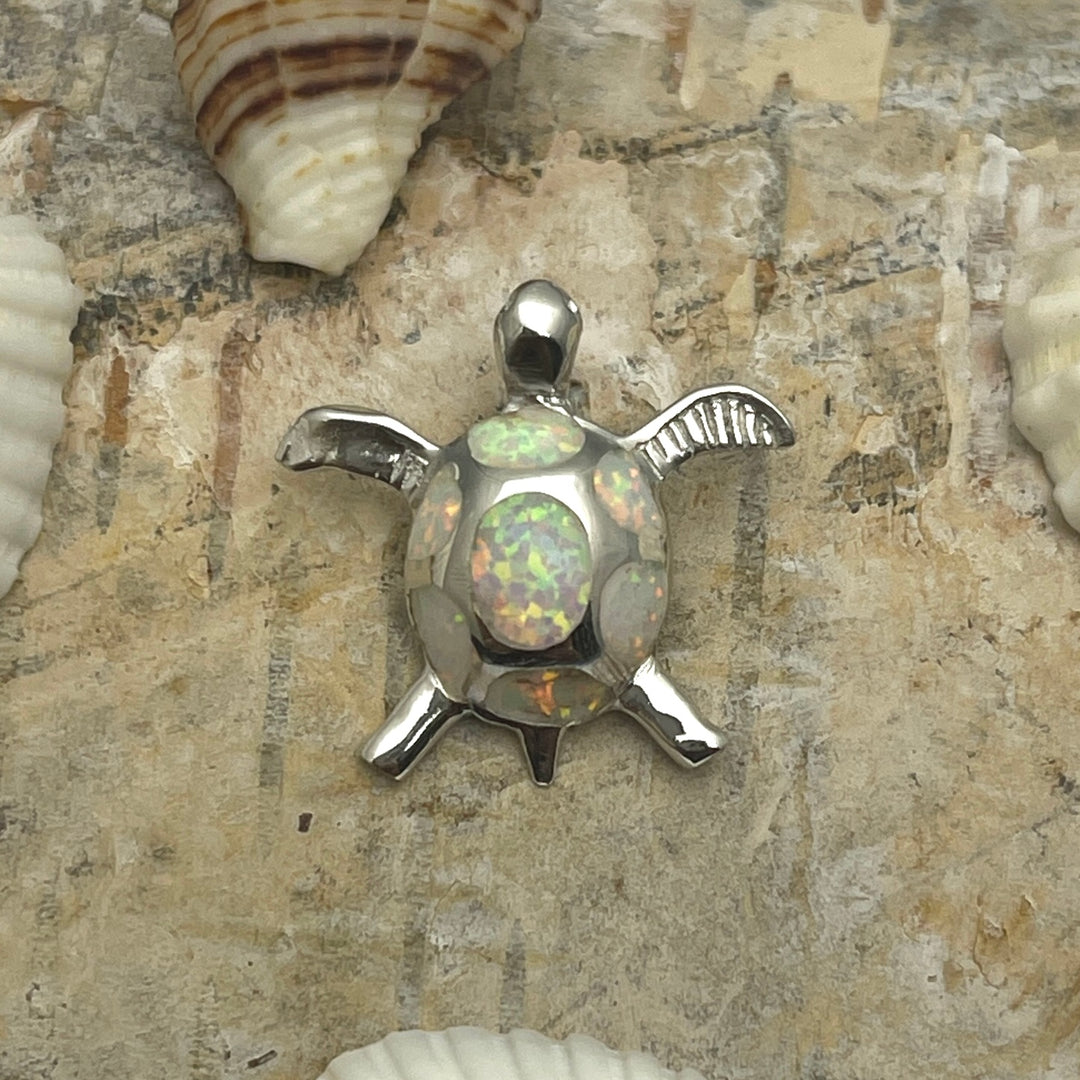 Dije de Plata Tortuga Ópalo Blanco