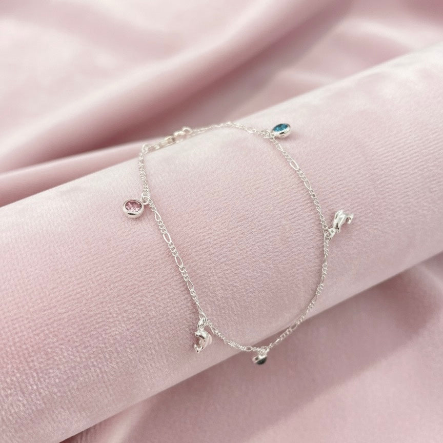 Tobillera Plata Delfines