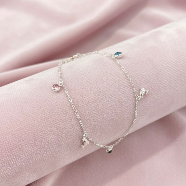 Tobillera Plata Delfines