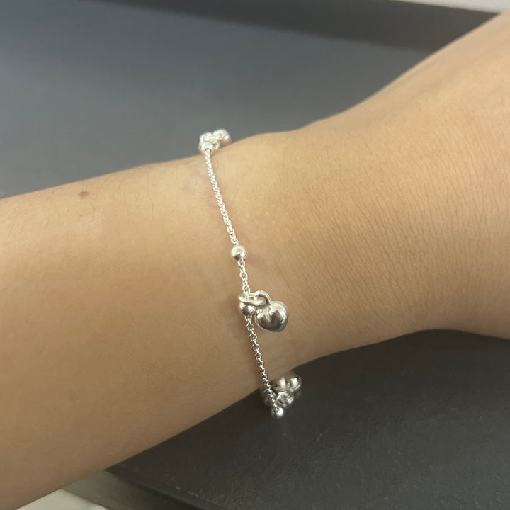 Pulsera Plata Corazones