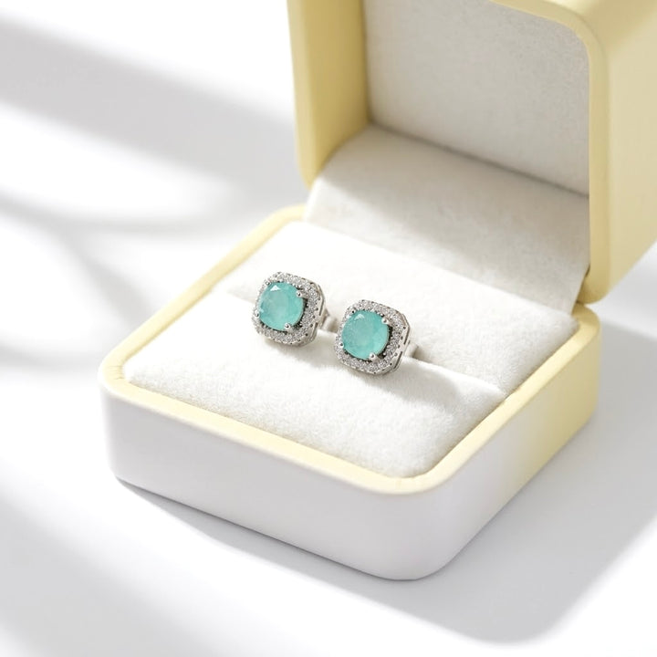 Aretes Plata Turquesa 8MM