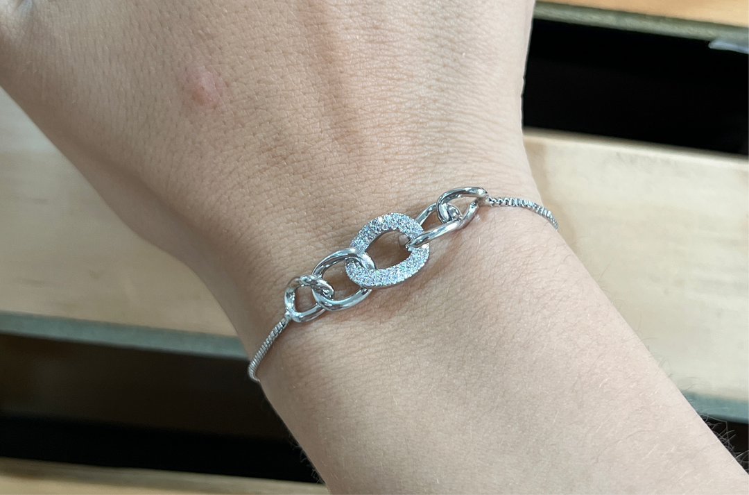 Pulsera de Acero Trenzas Plateada