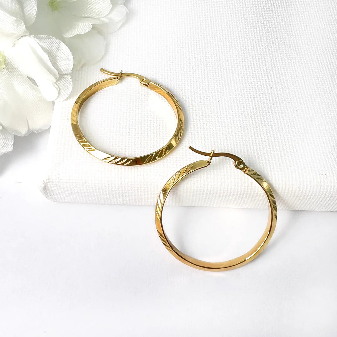 Argollas Cielo 30MM Dorado Acero