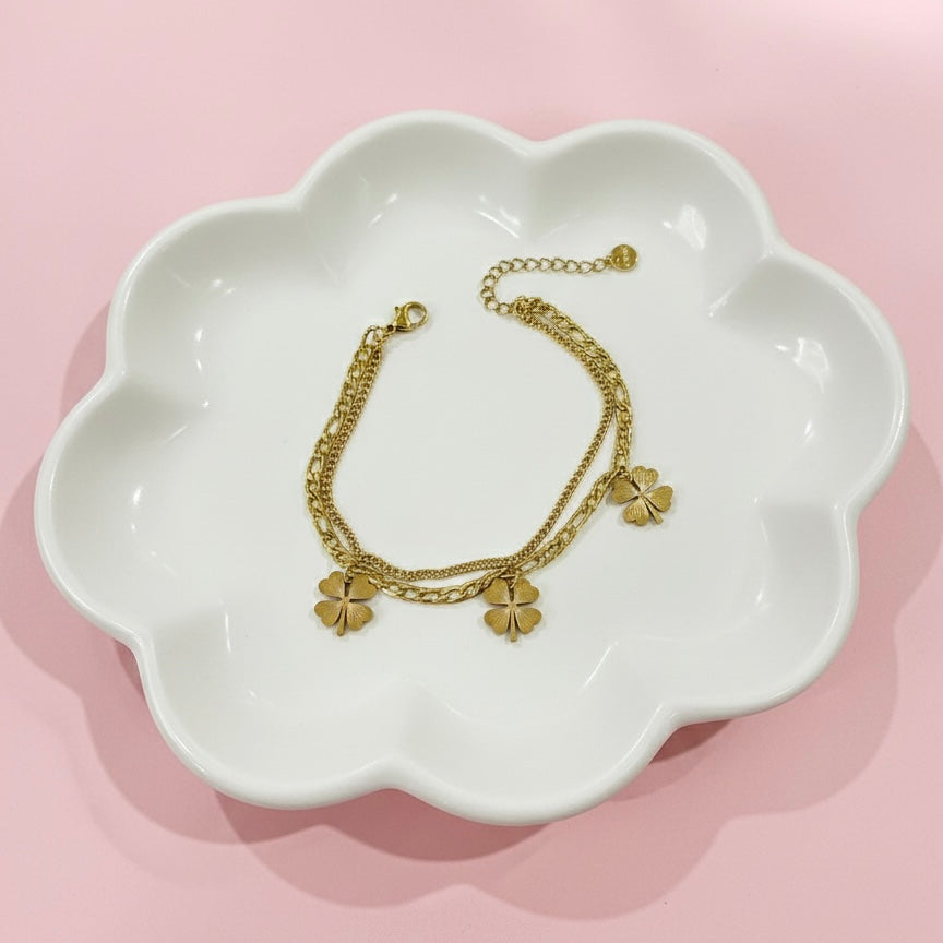 Pulsera Acero Tres Trébol 🍀