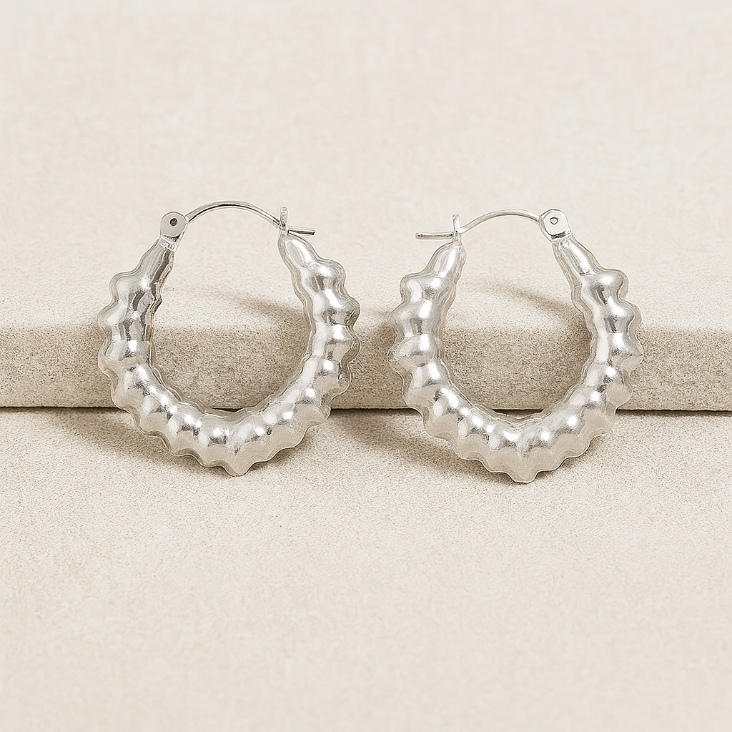 Argollas Acero Hueso Plateadas  🦴 28MM