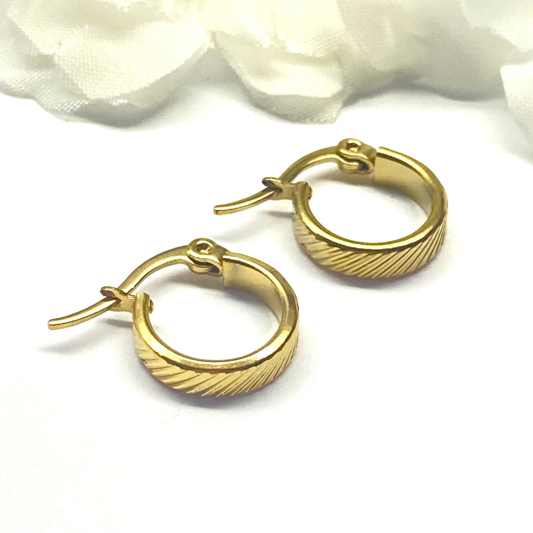 Argollas Acero 10MM Rayas