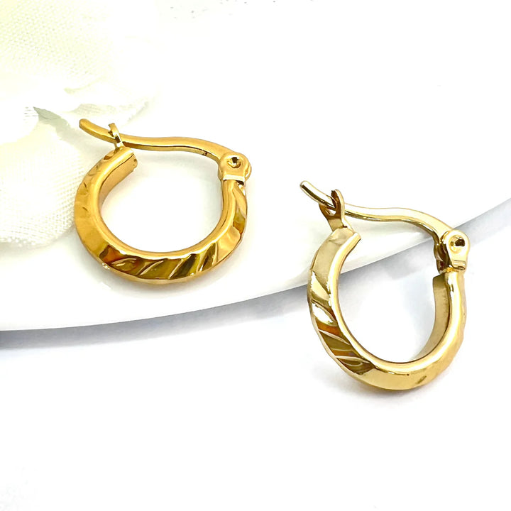 Argollas Cielo 10MM Dorado Acero