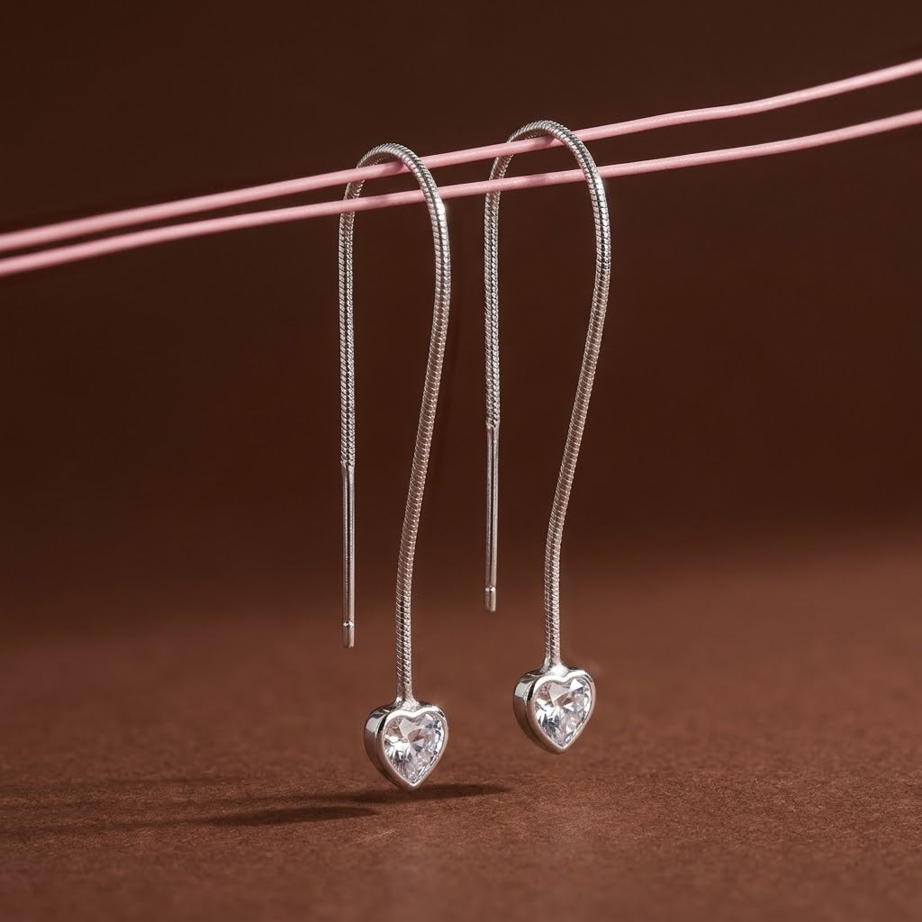 Aretes de Plata Corazón