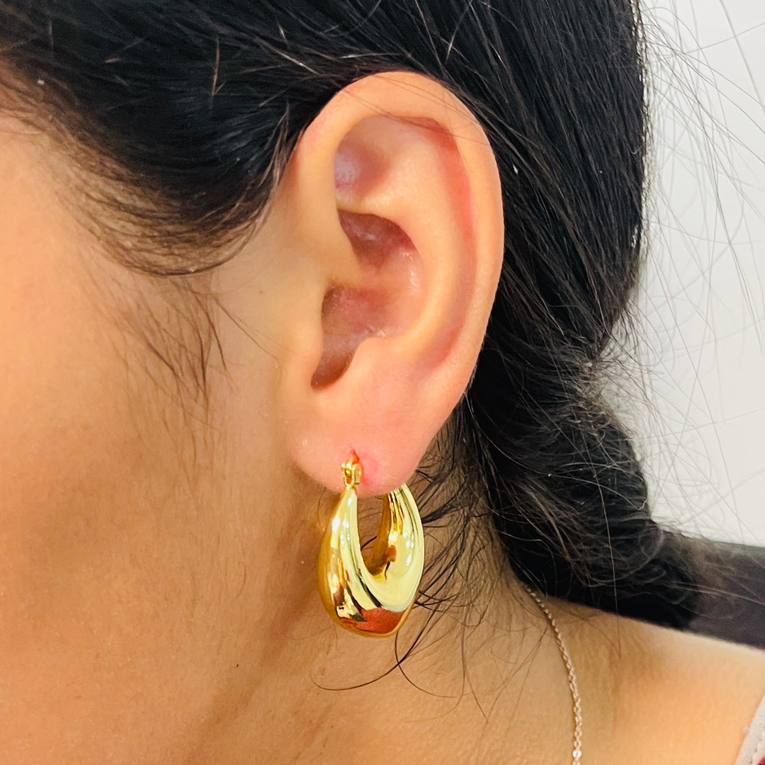 Argollas Acero Fancy Amor Doradas 🥰 25MM