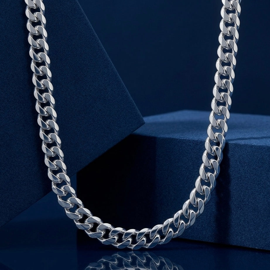 Cadena de Plata - Cubana 6MM