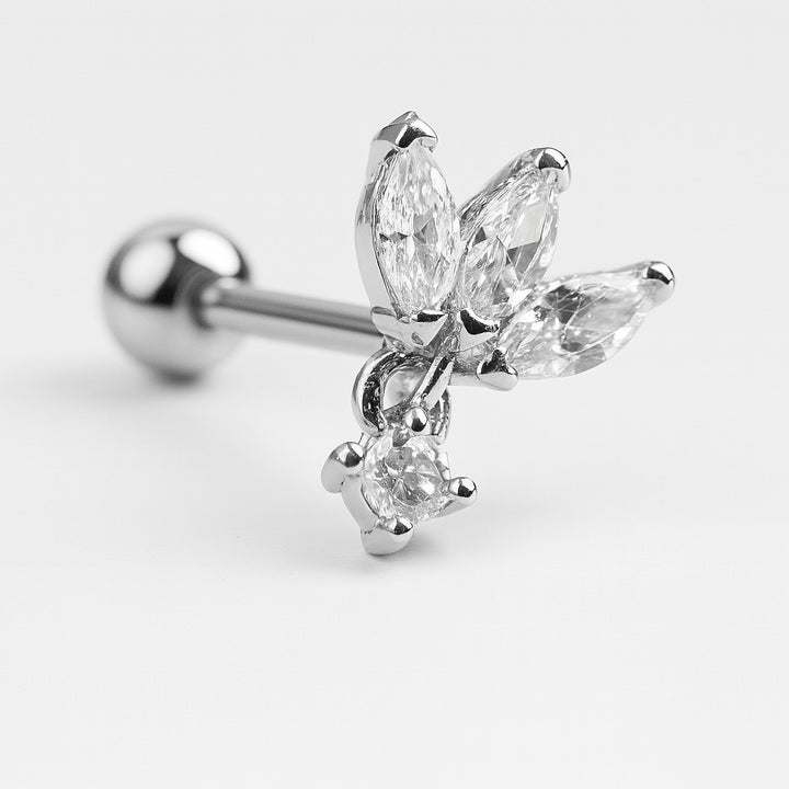 Arete Quirúrgico 🍁 Pétalos Plateados