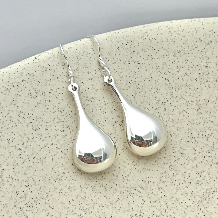  ▷ Aretes Gota 💧 14MM  | Plata 925 | Nicola Joyería 🇨🇷