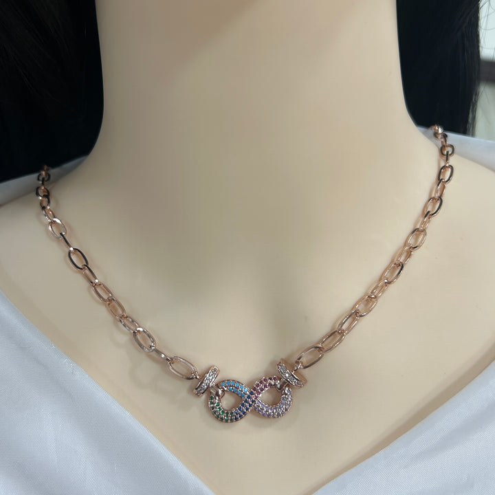 Collar y Pulsera Infinito ♾ Oro Rosa